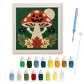 Jack-o'-Lantern Toadstool punch needle kit: finished canvas with threads, punch needle and threader