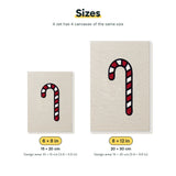 Size chart for the two mini canvas sizes: 6 x 8 in and 8 x 12 in