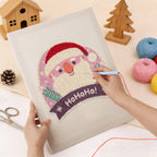 Punching the Jolly Santa Badge design with the punch needle