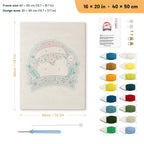 Jolly Santa Badge punch needle kit, 16 × 20 in (40 × 50 cm): canvas size and kit contents