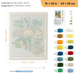 Jungle Big Cats punch needle kit, 16 × 20 in (40 × 50 cm): canvas size and kit contents