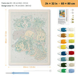 Jungle Big Cats punch needle kit, 24 × 32 in (60 × 80 cm): canvas size and kit contents