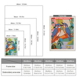 Size chart for punch needle kits from 20 x 30 cm to 60 x 80 cm