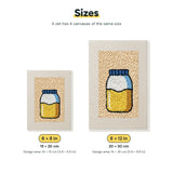 Size chart for the two mini canvas sizes: 6 x 8 in and 8 x 12 in
