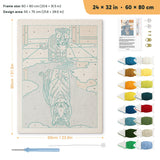 Kitten and Tiger punch needle kit, 24 × 32 in (60 × 80 cm): canvas size and kit contents