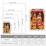 Size chart for punch needle kits from 20 x 30 cm to 60 x 80 cm