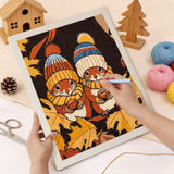 Punching the Knit Hat Squirrels design with the punch needle