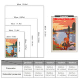 Size chart for punch needle kits from 20 x 30 cm to 60 x 80 cm