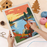 Punching the Lakeside Deer design with the punch needle