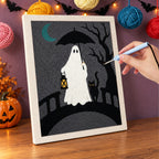 Punching the Lantern Bridge Ghost design with the punch needle