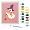 Lantern Goose punch needle kit: finished canvas with threads, punch needle and threader