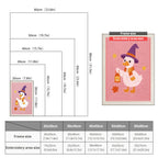 Size chart for punch needle kits from 20 x 30 cm to 60 x 80 cm