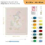 Lantern Goose punch needle kit, 16 × 20 in (40 × 50 cm): canvas size and kit contents