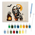 Lantern Reaper punch needle kit: finished canvas with threads, punch needle and threader