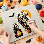 Punching the Lantern Reaper design with the punch needle