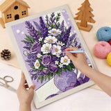 Punching the Lavender Bouquet design with the punch needle