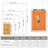 Size chart for punch needle kits from 20 x 30 cm to 60 x 80 cm