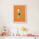 Finished Layered Green Cooler punch needle canvas on a wall