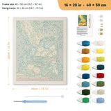 Lemon Basket punch needle kit, 16 × 20 in (40 × 50 cm): canvas size and kit contents