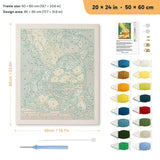 Lemon Basket punch needle kit, 20 × 24 in (50 × 60 cm): canvas size and kit contents