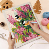 Punching the Lilac Chickadees design with the punch needle