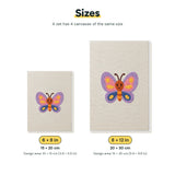 Size chart for the two mini canvas sizes: 6 x 8 in and 8 x 12 in