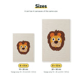 Size chart for the two mini canvas sizes: 6 x 8 in and 8 x 12 in