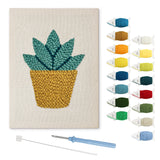 Little Agave punch needle kit: finished canvas with threads, punch needle and threader