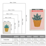 Size chart for punch needle kits from 20 x 30 cm to 60 x 80 cm