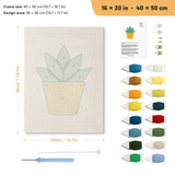 Little Agave punch needle kit, 16 × 20 in (40 × 50 cm): canvas size and kit contents