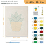 Little Agave punch needle kit, 20 × 24 in (50 × 60 cm): canvas size and kit contents