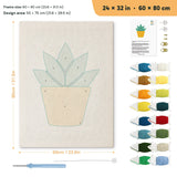 Little Agave punch needle kit, 24 × 32 in (60 × 80 cm): canvas size and kit contents