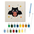 Lollipop Bat punch needle kit: finished canvas with threads, punch needle and threader