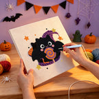 Punching the Lollipop Bat design with the punch needle