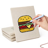 Hand punching one of the Lollipop Lunch mini canvases