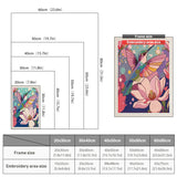 Size chart for punch needle kits from 20 x 30 cm to 60 x 80 cm
