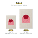 Size chart for the two mini canvas sizes: 6 x 8 in and 8 x 12 in