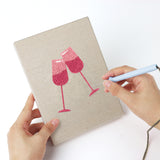 Punching a Love Letter Pink mini canvas with the punch needle