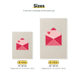 Size chart for the two mini canvas sizes: 6 x 8 in and 8 x 12 in
