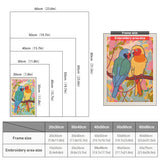 Size chart for punch needle kits from 20 x 30 cm to 60 x 80 cm