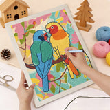 Punching the Lovebird Pair design with the punch needle