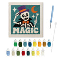 Magic Skeleton punch needle kit: finished canvas with threads, punch needle and threader