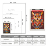 Size chart for punch needle kits from 20 x 30 cm to 60 x 80 cm