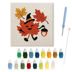 Maple Leaf Witch punch needle kit: finished canvas with threads, punch needle and threader