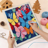 Punching the Midnight Butterflies design with the punch needle
