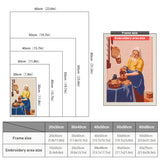 Size chart for punch needle kits from 20 x 30 cm to 60 x 80 cm