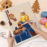Punching the Milkmaid Pouring design with the punch needle