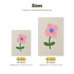Size chart for the two mini canvas sizes: 6 x 8 in and 8 x 12 in