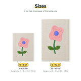 Size chart for the two mini canvas sizes: 6 x 8 in and 8 x 12 in