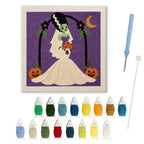 Monster Bride punch needle kit: finished canvas with threads, punch needle and threader